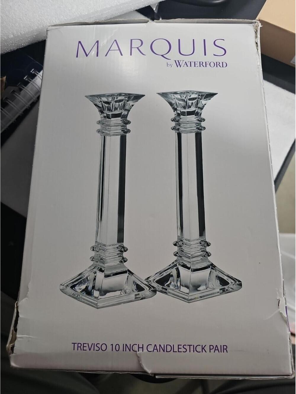 Marquis by Waterford Treviso Pair Candlestick, 10", Clear